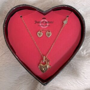 Juicy Couture Heart Necklace & Earring Set NWT
